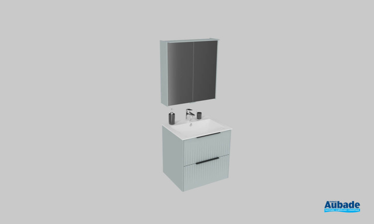 Meuble de salle de bains Addict de Burgbad, largeur 60 cm, coloris bleu azur mat
