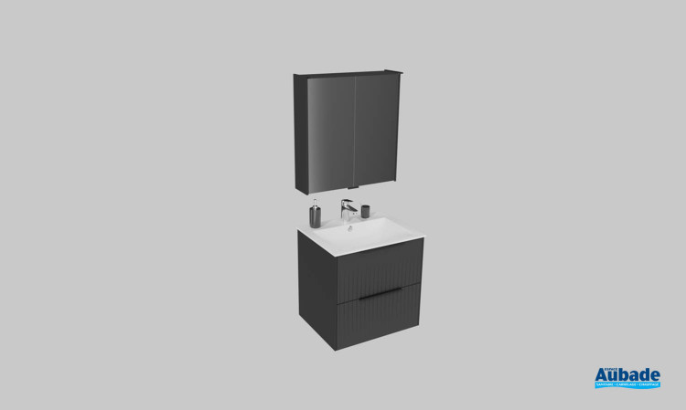 Meuble de salle de bains Addict de Burgbad, largeur 60 cm, coloris graphite doux mat