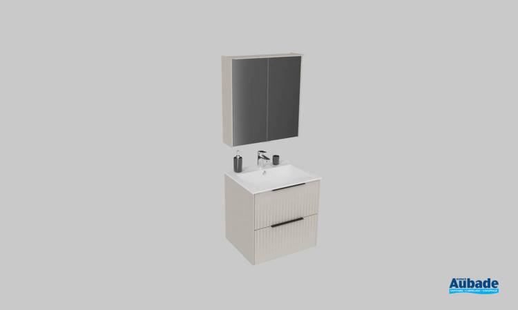 Meuble de salle de bains Addict de Burgbad, largeur 60 cm, coloris gris basalte mat
