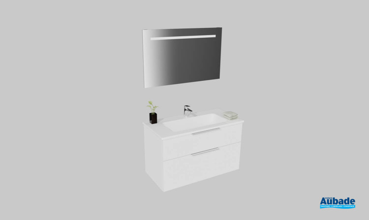 Meuble de salle de bains Passion de Burgbad, largeur 103 cm, coloris blanc mat