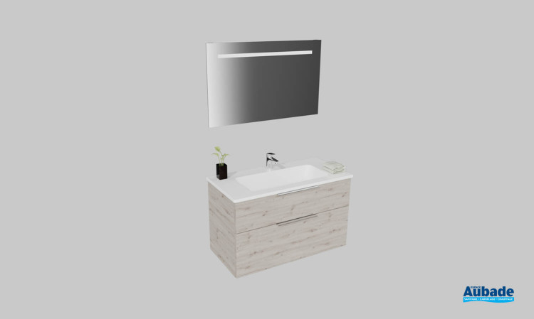 Meuble de salle de bains Passion de Burgbad, largeur 103 cm, coloris chêne argenté