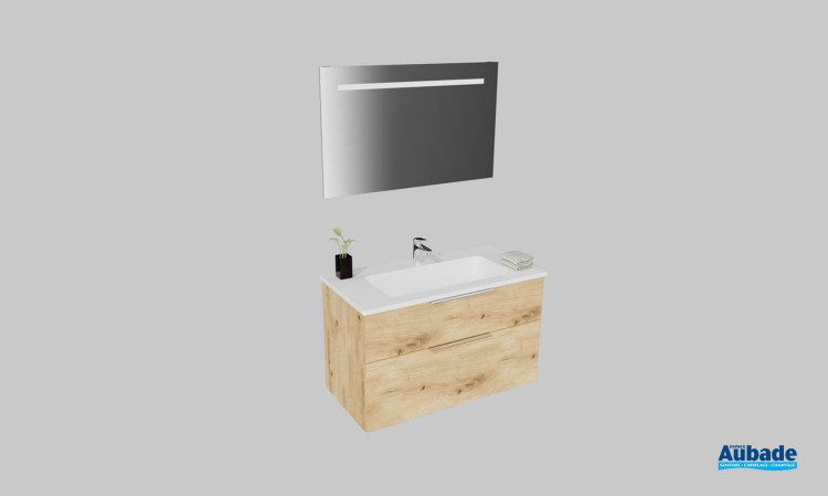 Meuble de salle de bains Passion de Burgbad, largeur 103 cm, coloris chêne naturel
