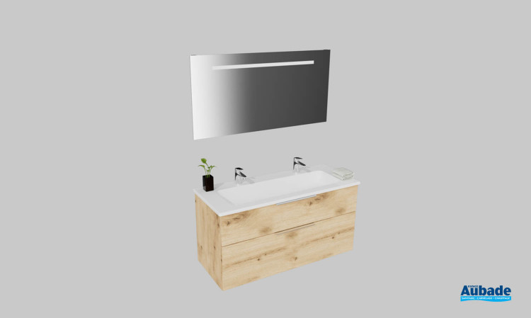 Meuble de salle de bains Passion de Burgbad, largeur 123 cm, coloris chêne naturel