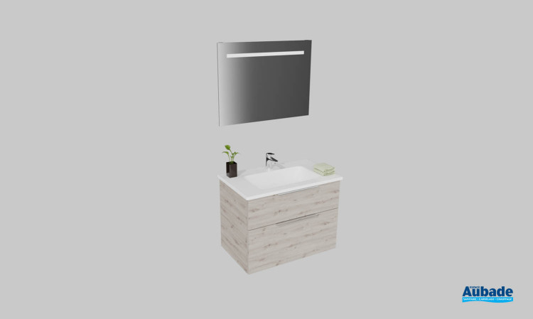 Meuble de salle de bains Passion de Burgbad, largeur 83 cm, coloris chêne argenté