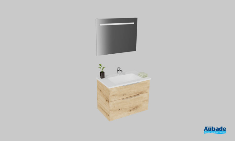 Meuble de salle de bains Passion de Burgbad, largeur 83 cm, coloris chêne naturel