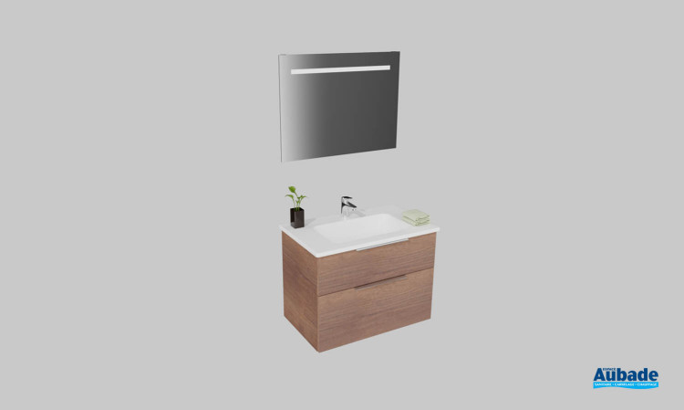 Meuble de salle de bains Passion de Burgbad, largeur 83 cm, coloris chêne rouillé
