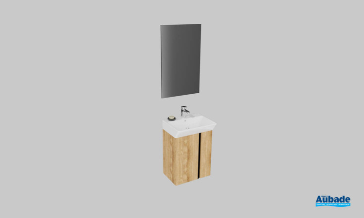 Meuble de salle de bains Easy de Cedam, largeur 50 cm, coloris chêne canelle