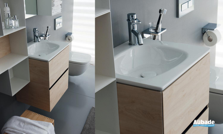 meuble sous lavabo finition Chêne clair 2 tiroirs collection Palomba de Laufen