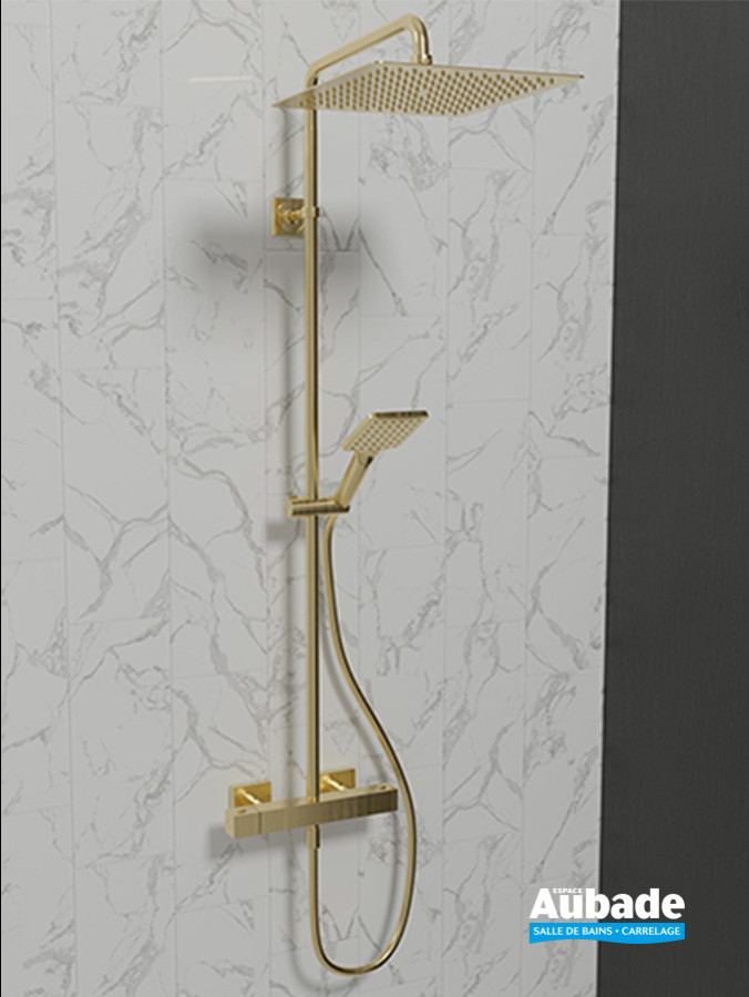 Colonne de douche Cristina quadri or brossé