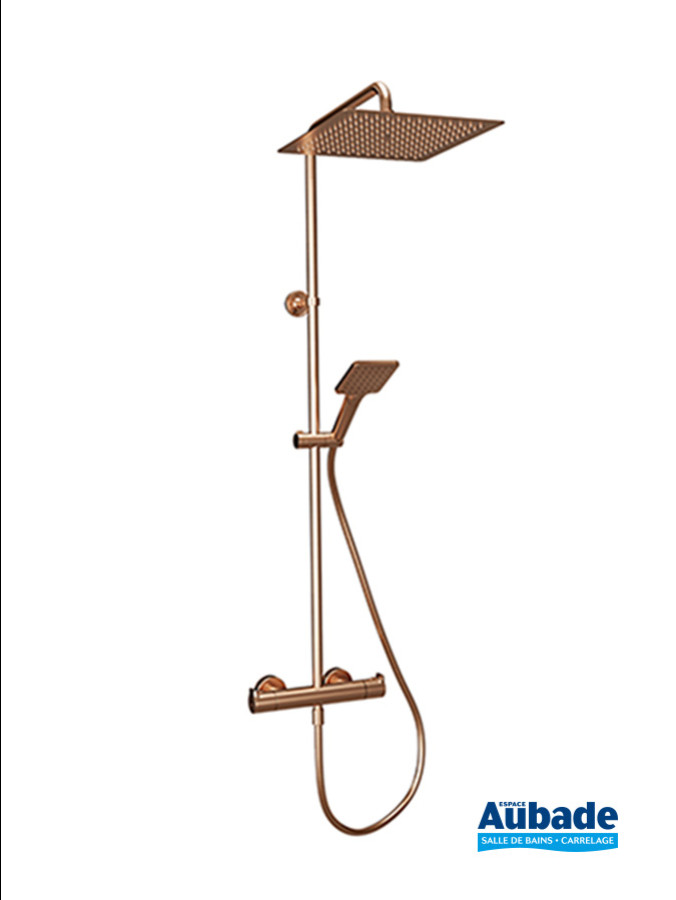 Colonne de douche Cristina quadri rose brossé