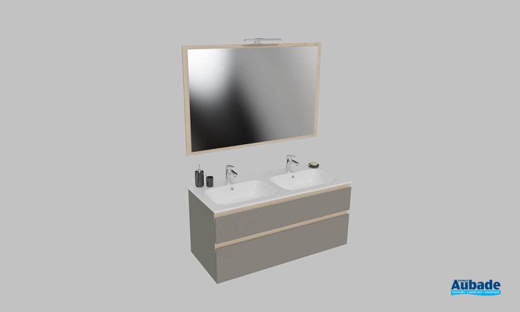 Meuble de salle de bains Bella vista de Decotec, largeur 120 cm, coloris taupe mat