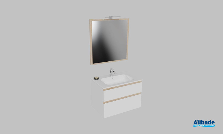 Meuble de salle de bains Bella vista de Decotec, largeur 80 cm, coloris blanc mat