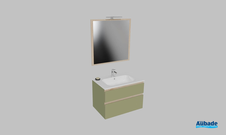 Meuble de salle de bains Bella vista de Decotec, largeur 80 cm, coloris fougère mat