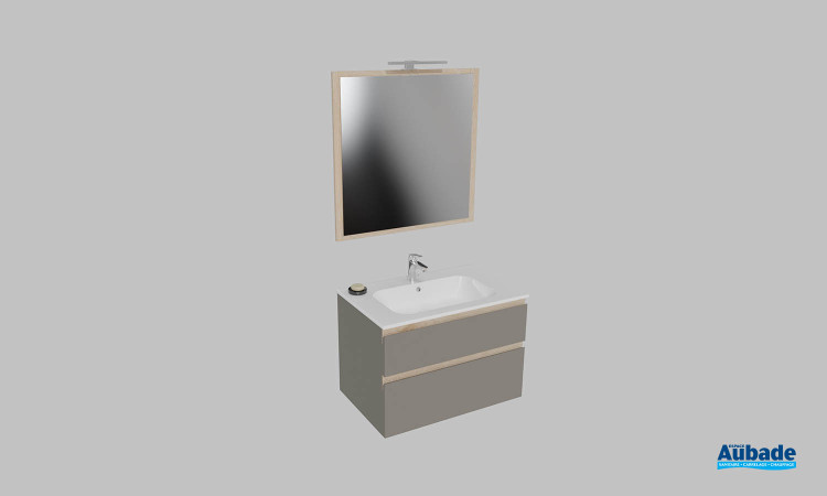 Meuble de salle de bains Bella vista de Decotec, largeur 80 cm, coloris taupe mat