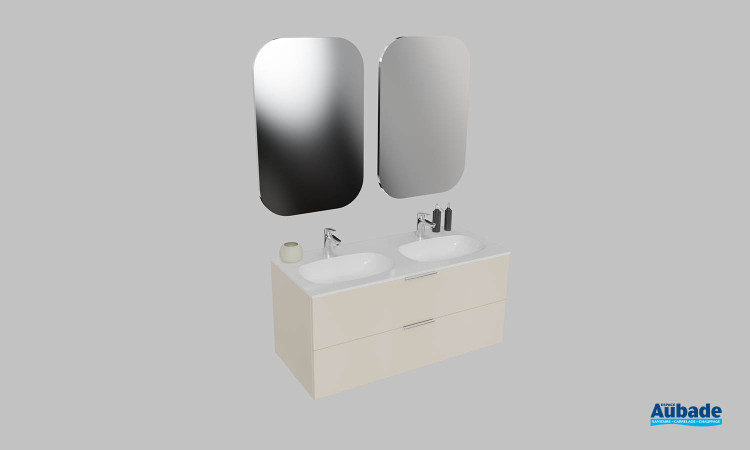 Meuble de salle de bains Refuge de Delpha, largeur 120 cm, coloris craie mat