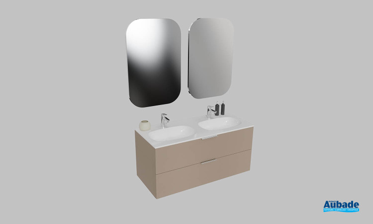 Meuble de salle de bains Refuge de Delpha, largeur 120 cm, coloris noisette mat