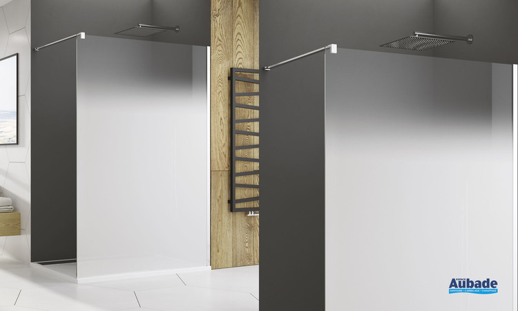 Paroi de douche walk-in sérigraphié Brume par SanSwiss