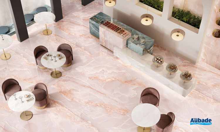 Collection Tele Di Marmo Onyx par Emil Ceramica en coloris Pink