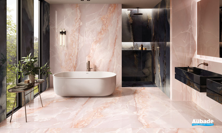 Collection Tele Di Marmo Onyx par Emil Ceramica en coloris Pink