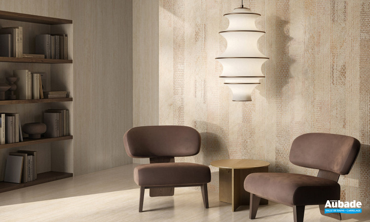 Collection Mythology par Fincibec Group en coloris Saturna Ivory et décor Anthos