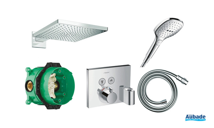 Ensemble de douche encastré thermostatique Raindance E 300 Chrome Hansgrohe