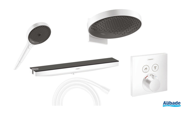 Colonne de douche encastrée Rainfinity Blanc/noir Hansgrohe