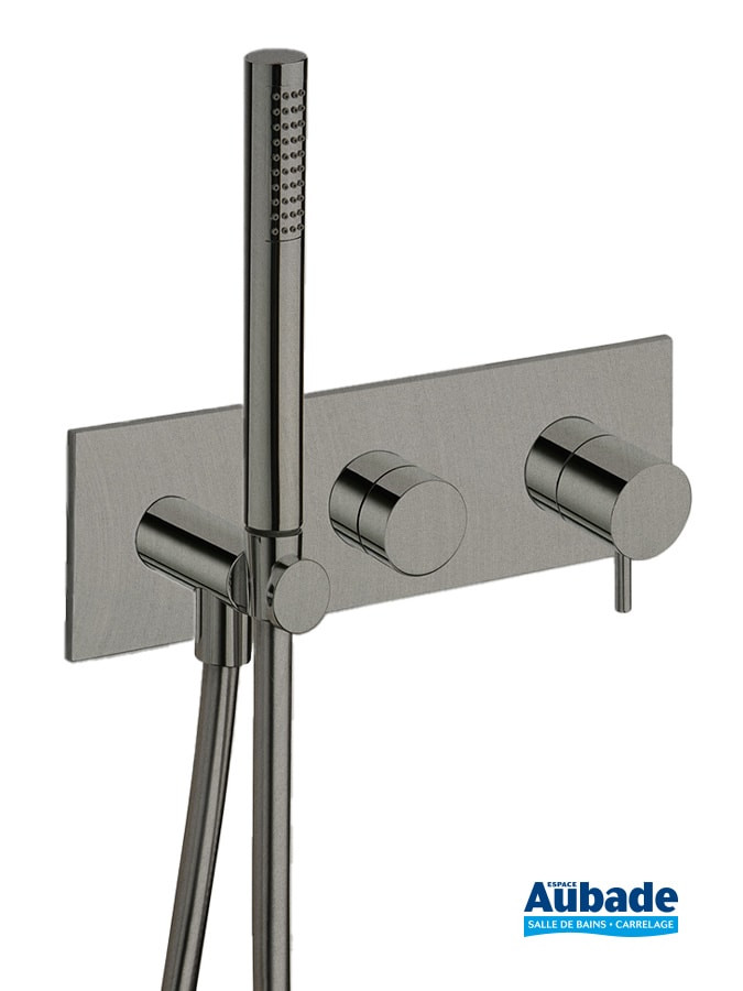 Façade thermostatique TRIVERDE Chromé noir brossé de Cristina Ondyna