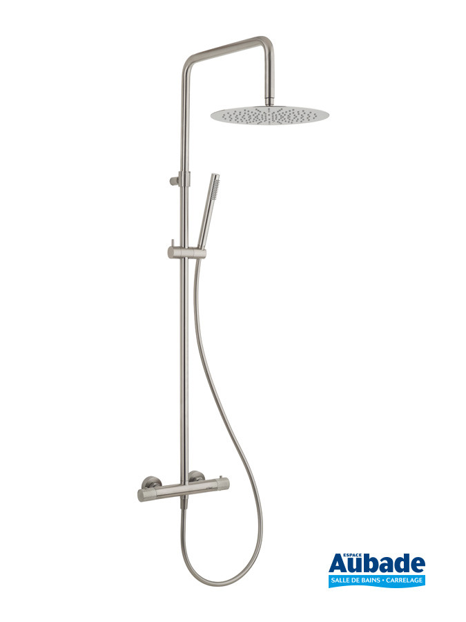 Colonne de douche thermostatique inox brossé One Piece de Paini