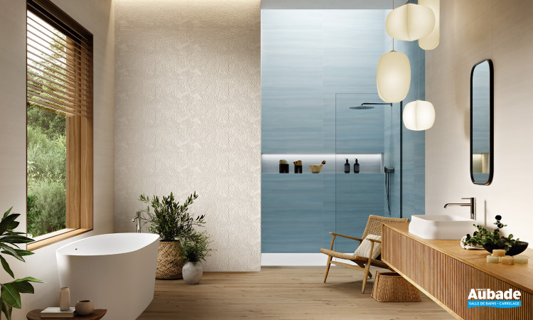 Collection Biomim par Ibero en coloris Blue et décor Art Natural