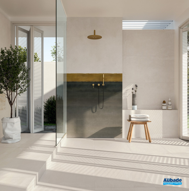Carrelage Azuma-Up par Imola format 90 x 90 cm en coloris Bianco