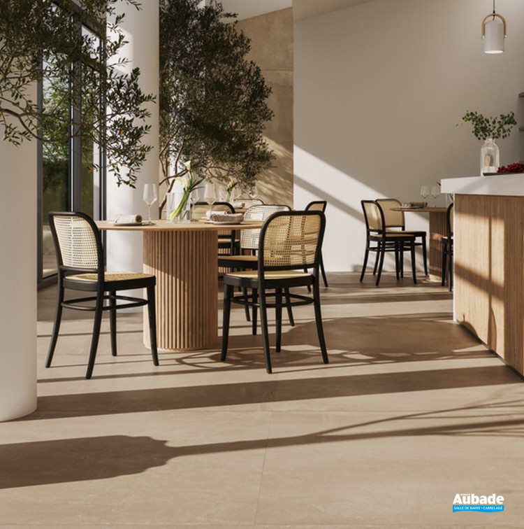 Carrelage Azuma-Up par Imola format 90 x 90 cm en coloris Nocciola