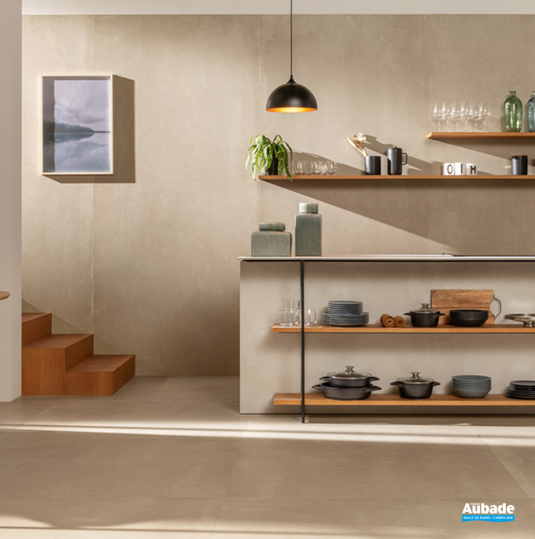 Carrelage Azuma-Up par Imola format 90 x 90 cm en coloris Sabbia