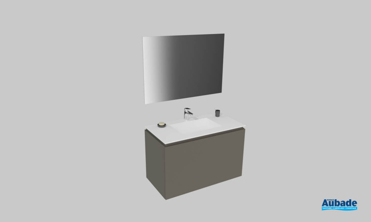 Meuble de salle de bains Florence de Karol, largeur 100 cm, coloris ardoise mat