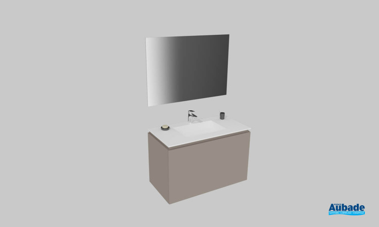 Meuble de salle de bains Florence de Karol, largeur 100 cm, coloris terre d'ombre mat