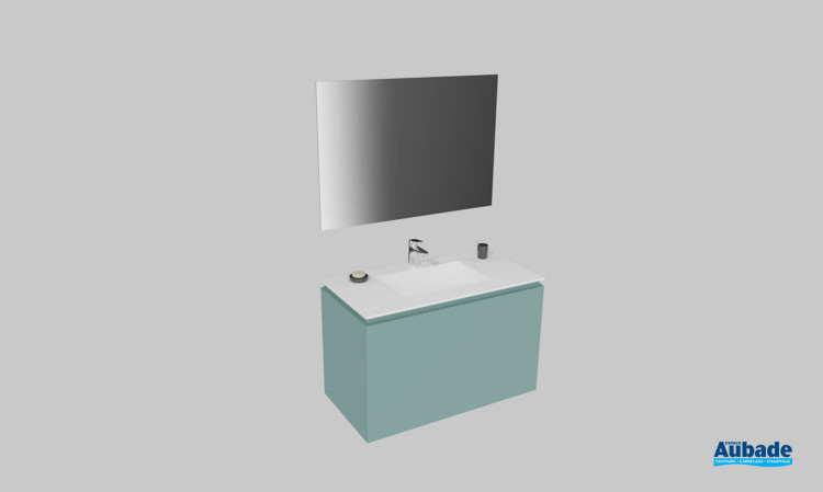 Meuble de salle de bains Florence de Karol, largeur 100 cm, coloris vert sauge mat