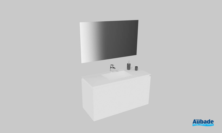 Meuble de salle de bains Florence de Karol, largeur 120 cm, coloris blanc mat