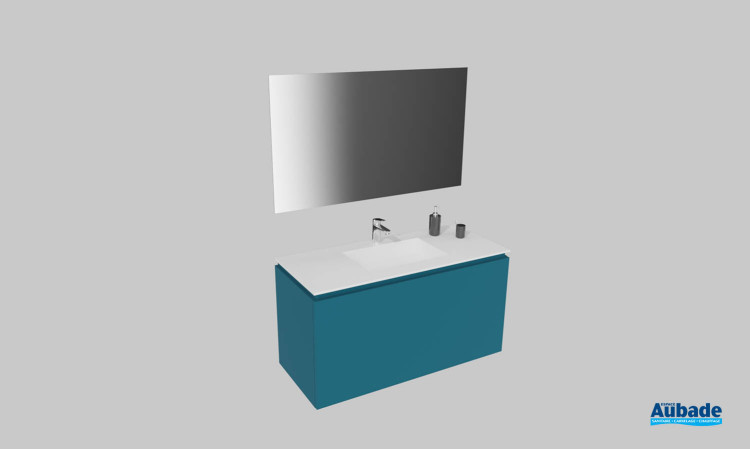 Meuble de salle de bains Florence de Karol, largeur 120 cm, coloris bleu océan mat