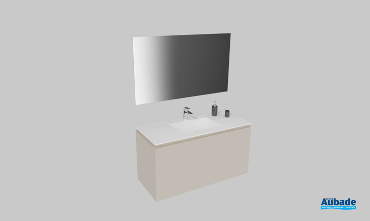 Meuble de salle de bains Florence de Karol, largeur 120 cm, coloris gris corde mat