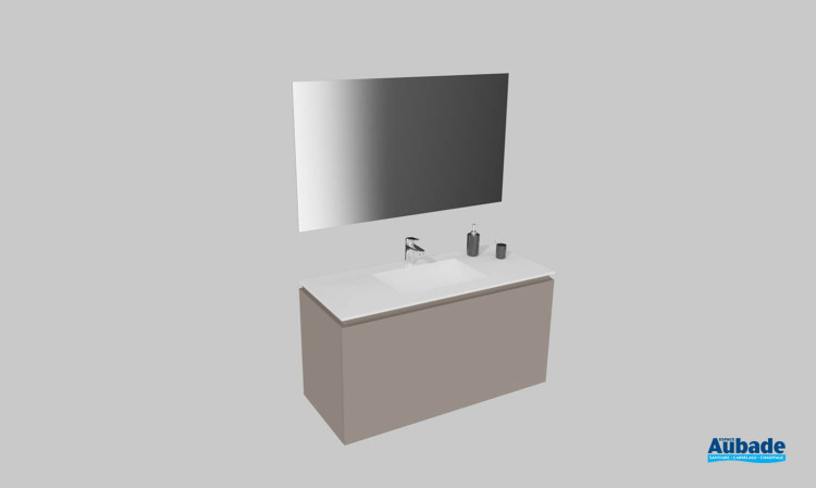 Meuble de salle de bains Florence de Karol, largeur 120 cm, coloris terre d'ombre mat
