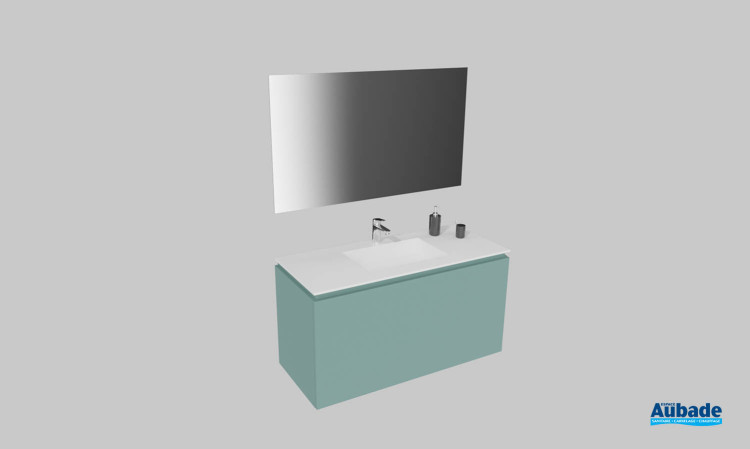Meuble de salle de bains Florence de Karol, largeur 120 cm, coloris vert sauge mat