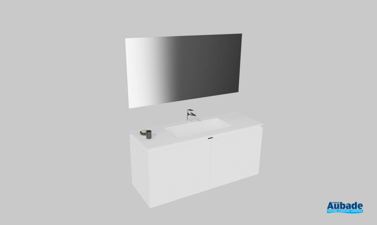 Meuble de salle de bains Florence de Karol, largeur 140 cm, coloris blanc mat
