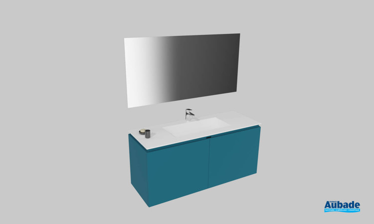 Meuble de salle de bains Florence de Karol, largeur 140 cm, coloris bleu océan mat