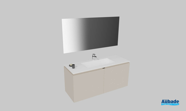 Meuble de salle de bains Florence de Karol, largeur 140 cm, coloris gris corde mat