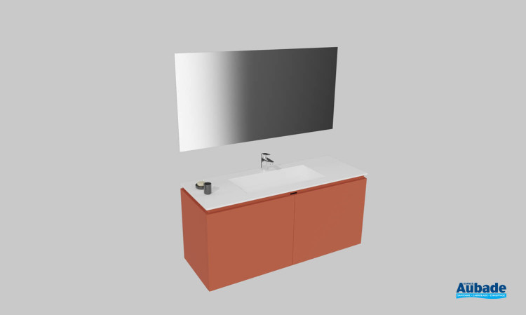 Meuble de salle de bains Florence de Karol, largeur 140 cm, coloris terra cotta mat