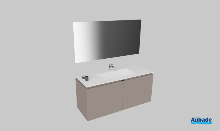 Meuble de salle de bains Florence de Karol, largeur 140 cm, coloris terre d'ombre mat
