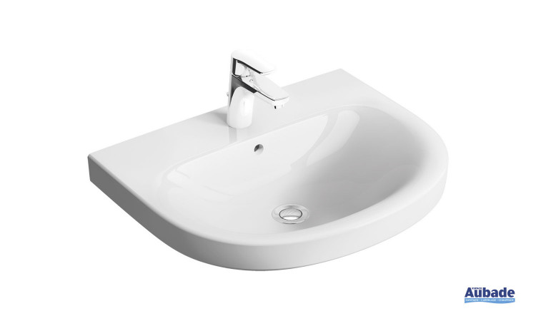 Lavabo Rond avec trop-plein Clivia finition céramique Blanc par Vigour