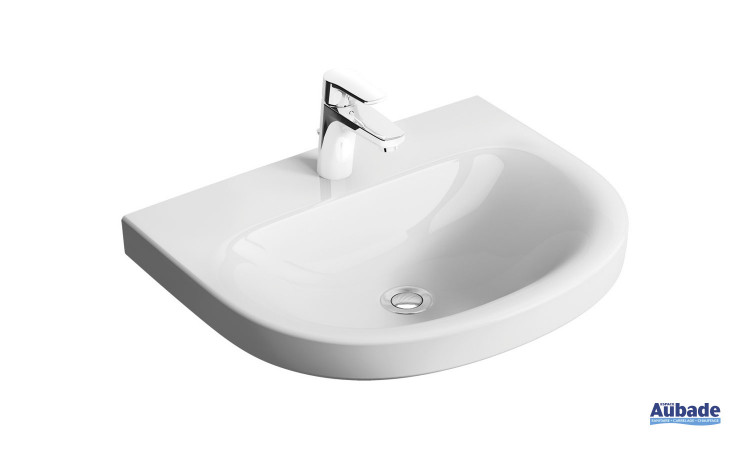 Lavabo Rond sans trop-plein Clivia finition céramique Blanc par Vigour