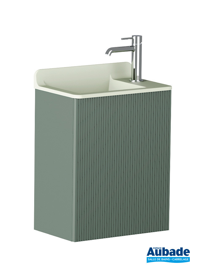 Lave-mains Allegro par Ambiance Bain coloris Matcha avec vasque coloris Aloé