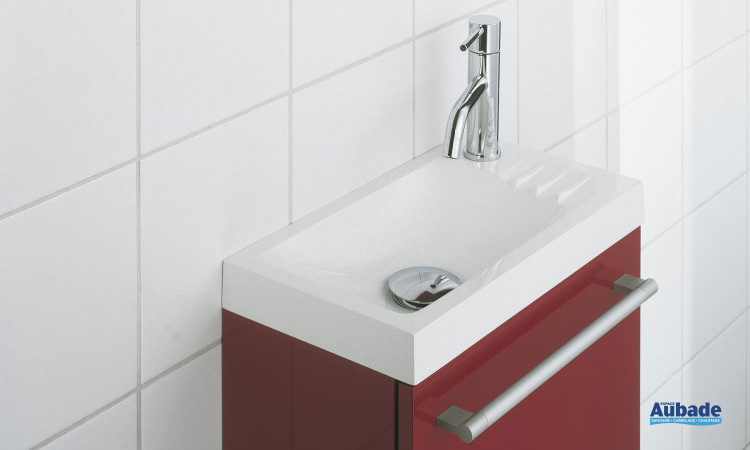 Meuble sous lave-mains rouge, blanc ou wengé, Sucre de Decotec