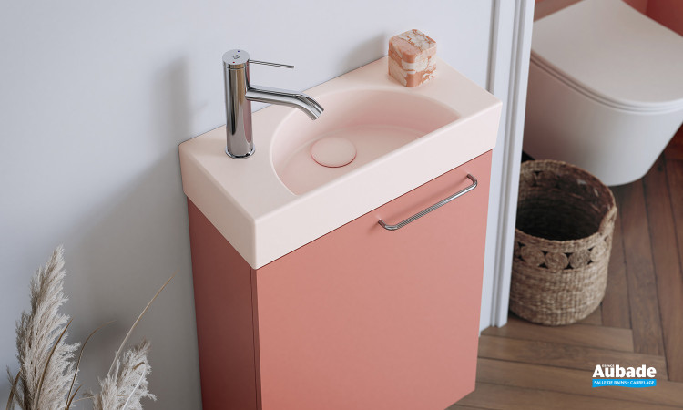 Lave-mains Odéon Rive Gauche Compact Rose pâle satiné de Jacob Delafon